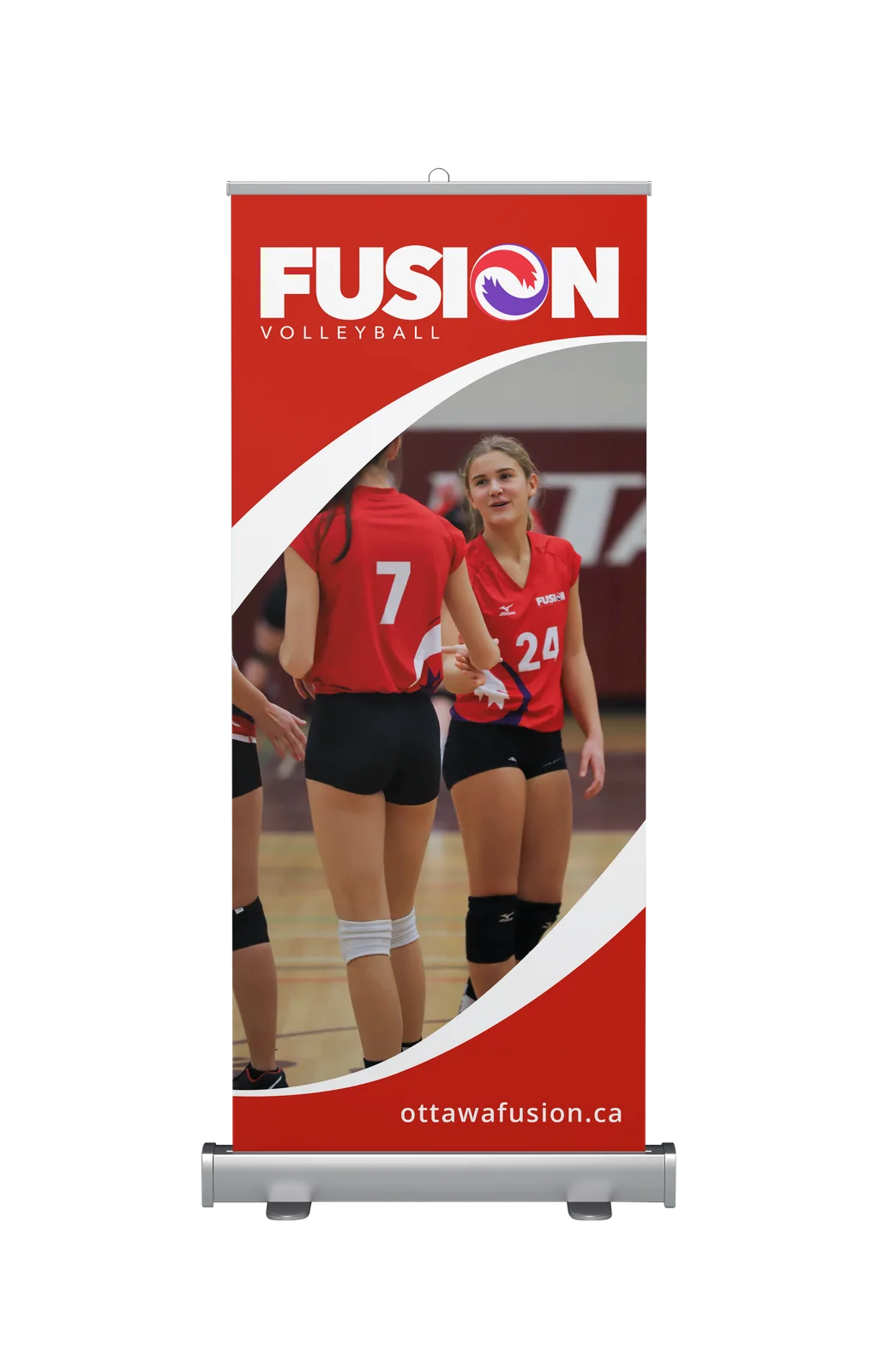 Fusion Volleyball roll-up banner
