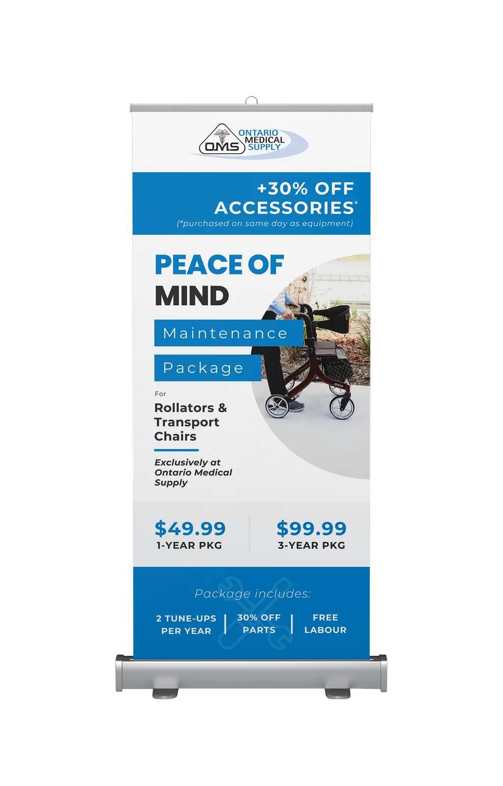 Peace of Mind maintenance package roll-up banner